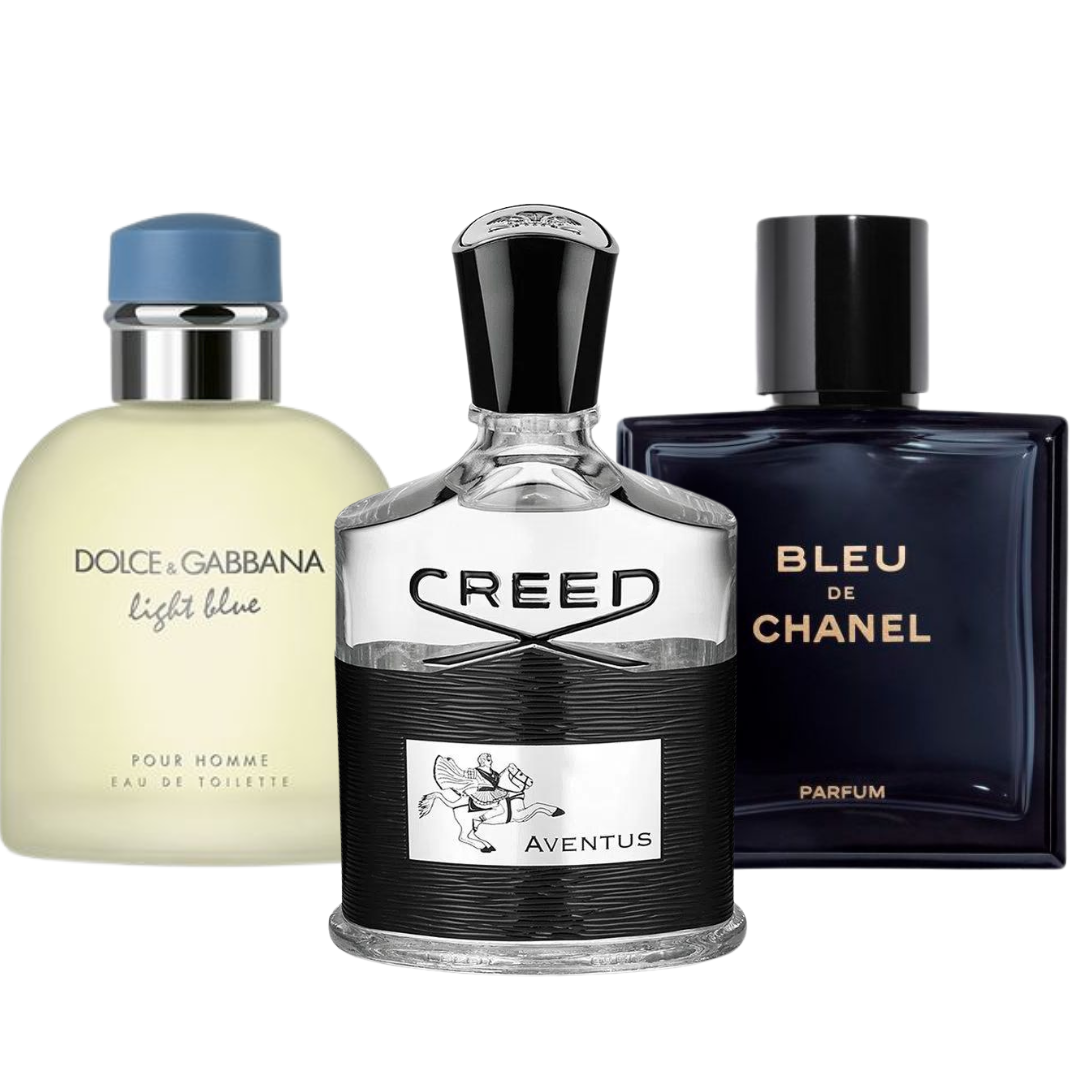 Packung mit 3 Düften: Bleu de Chanel, Creed Aventus, Dolce &amp; Gabbana Light Blue (Eau de Parfum)