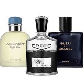 Packung mit 3 Düften: Bleu de Chanel, Creed Aventus, Dolce &amp; Gabbana Light Blue (Eau de Parfum)